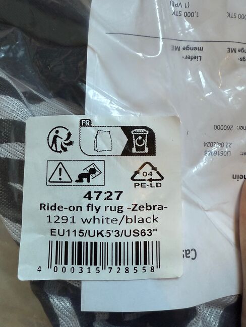 HKM Fliegen Ausreitdecke Zebra 115 cm Ride on Fly Rug NEU, HKM Ride on fly rug zebra, CPI, Horse Blankets, Sheets & Coolers, Greifenstein, Image 3