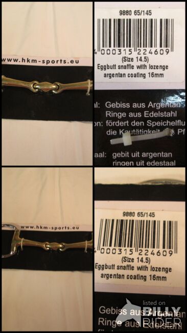 Gebiss Olivenkopfgebiss Argentan 14,5 HKM doppelt gebrochen NEU, HKM doppelt gebrochen Olivenkopf, Mandy, Wędzidła, Camburg, Image 5