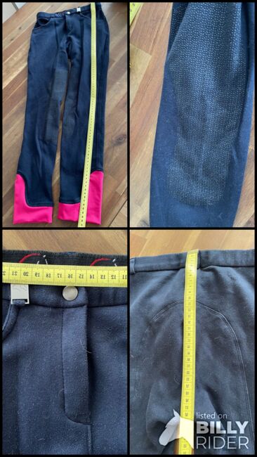 HKM Reithose dunkelblau mit pinken Details Vollgripp Gr. 164, HKM, Sandra, Kinder-Reithosen, Mönchengladbach, Abbildung 8