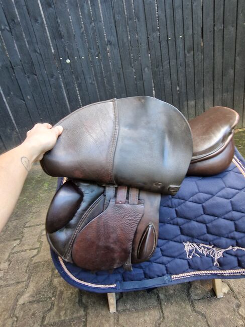 Höpfner springsattel 17 zoll mittlere kammer braun, Höpfner Springsattel , K. Werner, Jumping Saddle, Westerwalsede