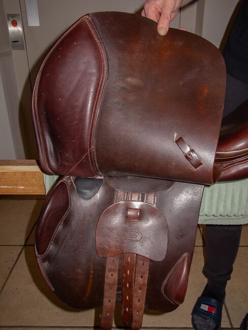 Springsattel PRG braun 17,5 sehr guter Zustand, Professional Riders Germany , Jessica Roos, Jumping Saddle, Untersiemau , Image 6