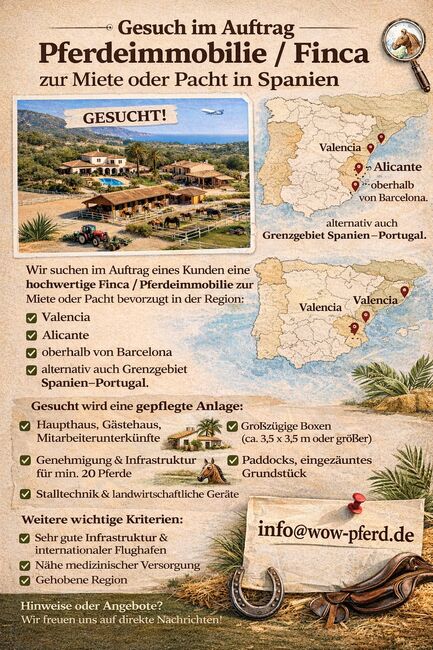 Pferdeimmobilie / Finca zur Miete oder Pacht in Spanien, WOW Pferd  (WOW Pferd), Equestrian Properties, Bayern - Attenkirchen