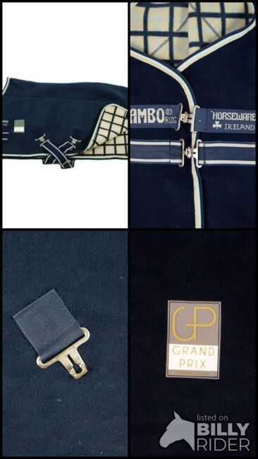 Horseware Ireland Rambo Deluxe Abschwitzdecke Grand Prix navy/beige 140, Horseware Ireland Rambo Deluxe Abschwitzdecke Grand Prix navy/beige, myMILLA (myMILLA | Jonas Schnettler), Horse Blankets, Sheets & Coolers, Pulheim, Image 7