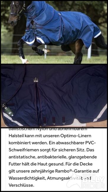 Horseware Rambo Optimo 145cm Neu mit Halsteil, Horseware  Rambo Optimo , Michaela , Horse Blankets, Sheets & Coolers, Hauenstein, Image 4