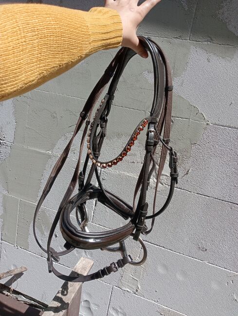 Horze Clermont Anatomische Trense (braun, Glitzer & Lack), Horze Horze Clermont Anatomische Trense, Josi, Bridles & Headstalls, Oderaue, Image 11