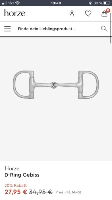 Horze D-Ring Trense 14cm, Horze D-Ring Trense, Alisha Herbig, Horse Bits, Nieder-Olm, Image 2