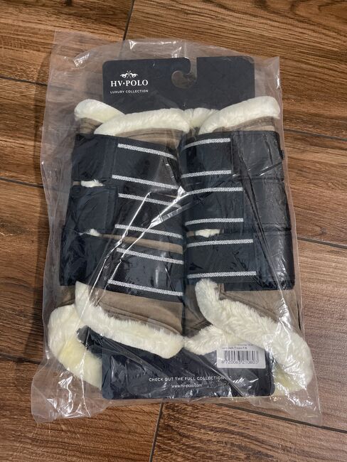 HV Polo Gamaschen Dressur WB Samt Dark Taupe Neu!, HV Polo Favouritas Luxury Collection , Steffi , Tendon Boots, Hürth, Image 2