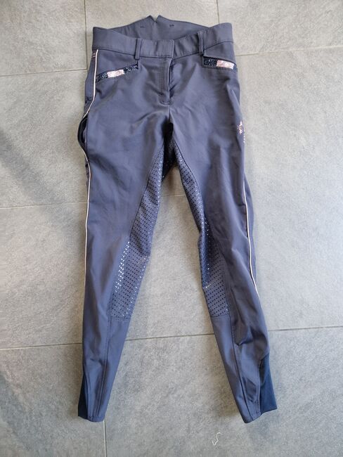 Hv polo gripreithose 36 S blau rosegold glitzer, Hv polo  Gripreithose , K. Werner, Reithosen, Westerwalsede