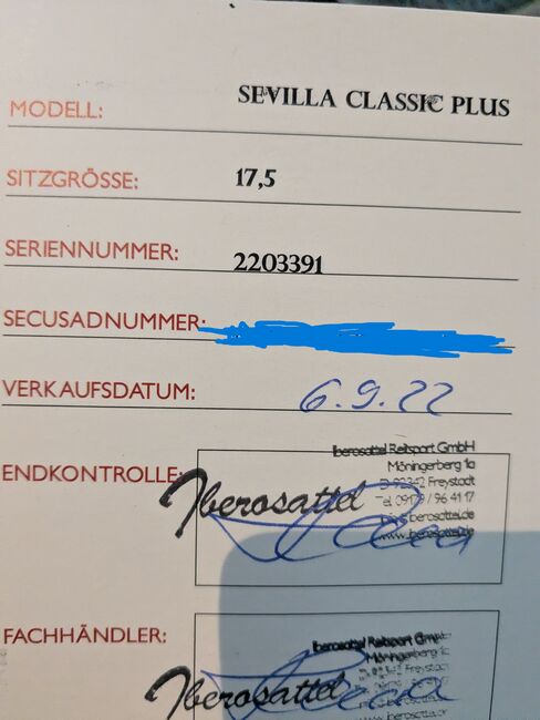 Iberosattel Sevilla Classic 17,5, Ibersosattel Sevilla Classic, Ann-Kristin Wilhelm, Dressursattel, Kiel, Abbildung 14