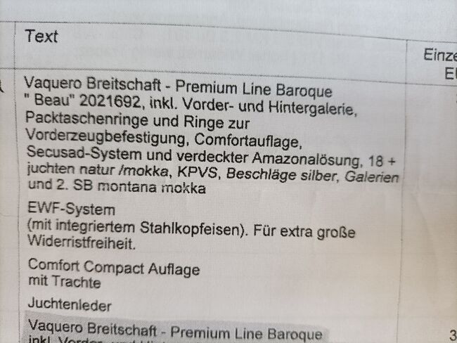 Iberosattel Vaquero Bereitschaft, Iberosattel  Vaquero Bereitschaft , Sandra Hüttinger , Barocksattel, Treuchtlingen, Abbildung 18