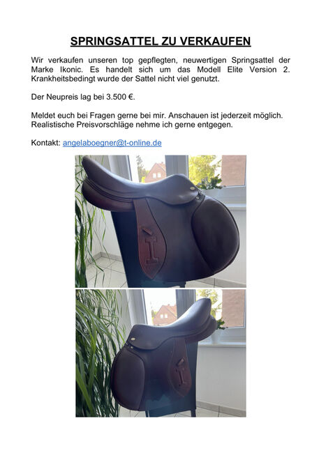 IKONIC SPRINGSATTEL ELITE VERSION 2, IKONIC Elite Version 2, Bögner, Jumping Saddle, Dortmund 