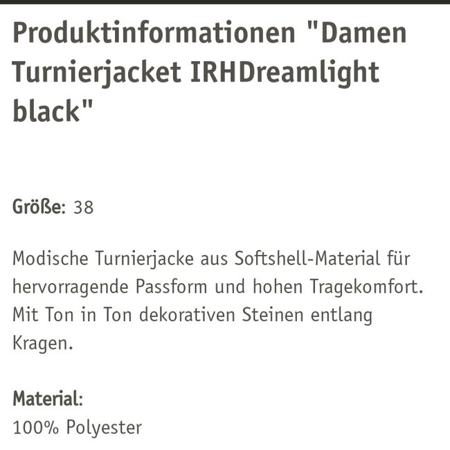 ⭐️Imperial Riding/NEUES Turnierjacket Dreamlight in D38⭐️, Imperial Riding  Dreamlight , Familie Rose, Turnierbekleidung, Wrestedt, Abbildung 12