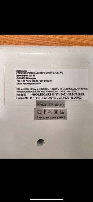 IMPEX - HORSECARE Inhaliergerät für Pferde II-T, Loesdau, G.G, Care Products, Oberaula, Image 2