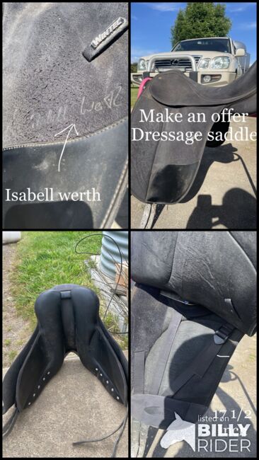 Isabell werth dressage saddle, Bates, Ruby , Dressage Saddle, Kyneton, Image 6