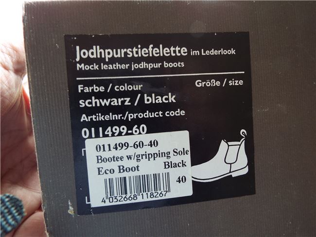 Jodhpurstiefelette Größe 40 schwarz, Pfiff Eco Boot, Grass Winfried, Sztyblety jeździeckie, Brilon, Image 4