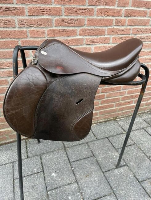 Jorge Canaves springzadel 16,5 inch bruin leer, Jorge Canaves Junior, Herman, Jumping Saddle, Groningen