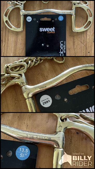 Spring-dressurkandare Sweet Cooper neu, Stübben  Soll Steel Sweet Copper Fine line , Janine , Horse Bits, Ahnsen, Image 4