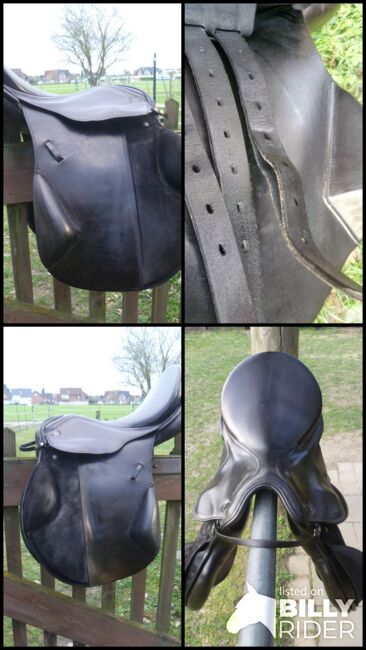 Springsattel Norbert Koof schwarz 17 / 32 neu gepolstert, Kieffer Norbert Koof, CPR Ranch, Jumping Saddle, Dormagen, Image 8