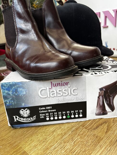 Junior Classic brown leather Jodhpur riding boots size 35 (uk 2), Rhinegold, Nikki, Jodhpur Boots, Barnoldswick
