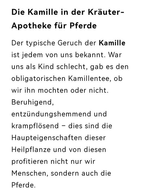 Kamillenblüten für Pferde bei Magen und Darm Beschwerden, I. A. , Pferdefutter, Herrengosserstedt, Abbildung 2