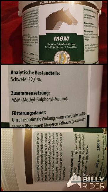 MSM Zusatzfuttermittel, Vetripharm GmbH, Angela, Pasza i suplementy dla koni, Trier, Image 4