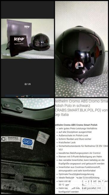 ⭐️KEP/Neuwertiger Reithelm Cromo ABS Smart Polish Polo⭐️, KEP  Cromo ABS Smart Polish Polo , Familie Rose, Riding Helmets, Wrestedt, Image 9