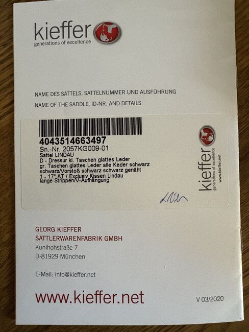 Kieffer Dressursattel, absolut neuwertig, Kieffer Lindau Exclusive, Martina Knoblauch, Dressage Saddle, Uhldingen-Mühlhofen, Image 10