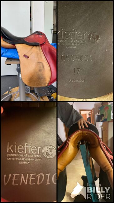 Kieffer Vielseitigkeitssattel 17 Zoll in Sonderfarbe EINZELSTÜCK, Kieffer Venedig, Astrid Heinrich, All Purpose Saddle, Rott, Image 6