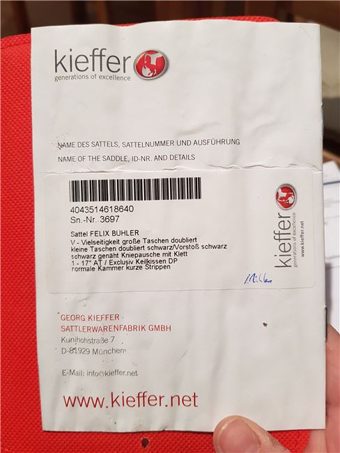 Kieffer Vielseitigkeitssattel 17", Felix Bühler by Kieffer, Miriam Lachmann , Vielseitigkeitssattel (VS), Brüggen, Abbildung 9