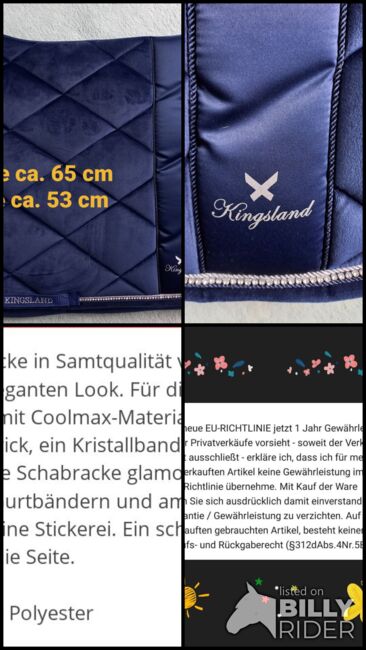 ⭐Kingsland/Neuwertige Schabracke Tehila DR⭐, Kingsland  Tehila , Familie Rose, Dressage Pads, Wrestedt, Image 7