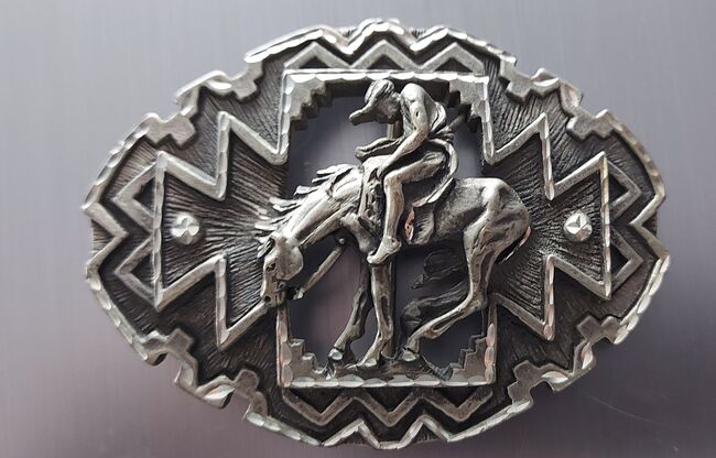 Gürtelschnalle / Buckle End of the trail USA Austauschbar, Floh, Pozostałe, Bendorf