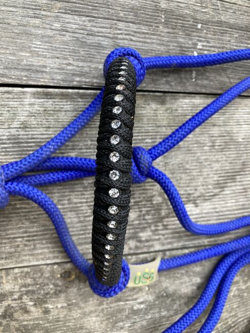 Knotenhalfter mit Glitzersteinen, USG Knotenhalfter zweifarbig mit Glitzersteinen , Andrea, Halters, Sasbach, Image 3