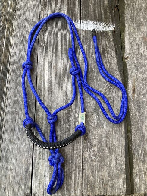 Knotenhalfter mit Glitzersteinen, USG Knotenhalfter zweifarbig mit Glitzersteinen , Andrea, Halters, Sasbach, Image 2