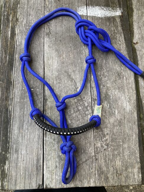 Knotenhalfter mit Glitzersteinen, USG Knotenhalfter zweifarbig mit Glitzersteinen , Andrea, Halters, Sasbach