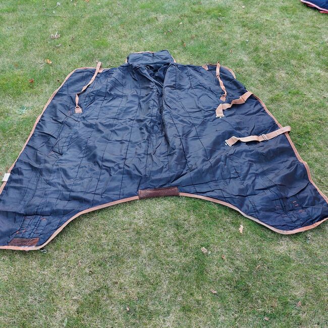 Outdoordecke Weidedecke Größe 145cm Füllung 200g gelb kariert, Nicole , Derki dla konia, Norderstedt, Image 3