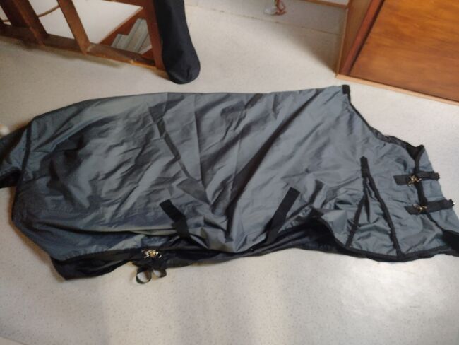 Outdoordecke Winterdecke 165cm 200g grau schwarz, Thermo Master, Rebecca, Derki dla konia, Ulm, Image 3