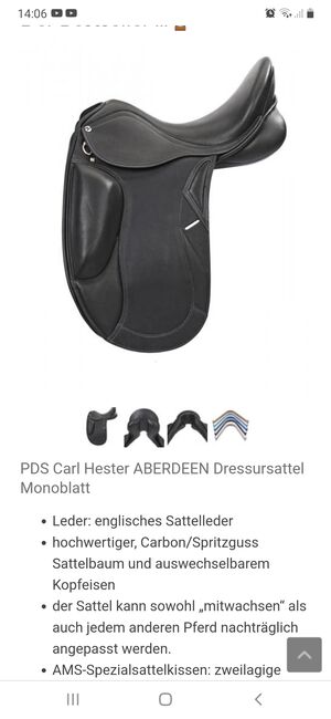 Kurzer Breiter Monoblatt Dressursattel Busse PDS Aberdeen 17", Busse PDS Aberdeen , Maresa, Dressage Saddle, Pfullingen, Image 2