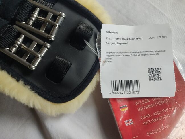 Kurzgurt Steppstoff mit Lammfellüberzug, Mattes, Anne Kolipost , Girths & Cinches, Schwallungen, Image 2