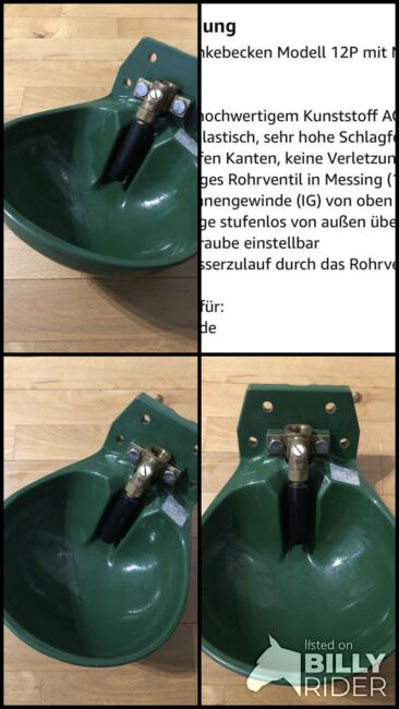 Tränke Tränkebecken, Suevia Modell 12P mit Messing Ventiel 1/2, Verena, Wyposażenie stajni, Au am Rhein, Image 7