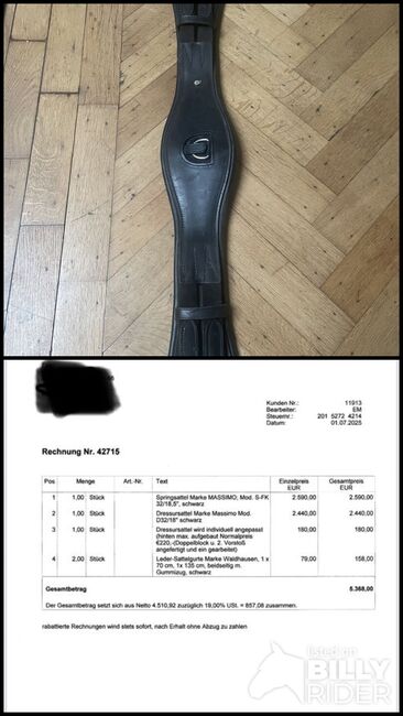 Kurzgurt Leder Waldhausen 70 cm, Waldhausen , Katharina , Sattelgurte, Aachen , Abbildung 3