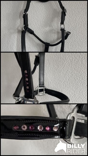 Echtleder Lackhalfter mit Swarovski Steinen, Glam Bridle, Halters, St.Gallen, Image 4