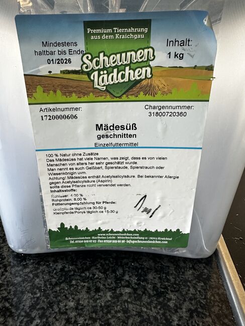 Scheunenlädchen Mädesüß, Scheunenlädchen , Schper , Horse Feed & Supplements, Barsinghausen