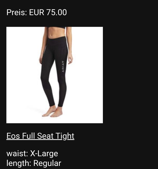 Reitleggings, Ariat Eos Full Seat, Christin Schild-Hutter, Bryczesy, Rüthi