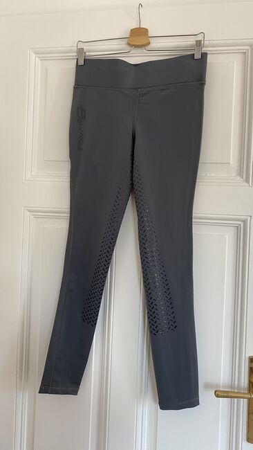 Equilibre Reitleggings in Grau mit Vollgrip-Besatz, Equilibre, Laura, Bryczesy, Friedrichsdorf
