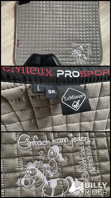 LeMieux graue Cotton Schabracke, Dressurschabracke, silber, Dressur-Stickerei, Full, LeMieux, Steffi, Dressage Pads, Olpe, Image 4