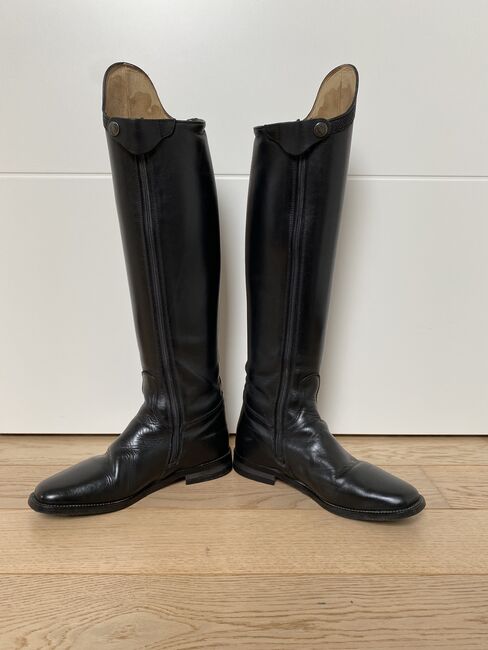 Lederreitstiefel, Dressurstiefel Cavallo Insignis, schwarz, hoher Dressurbogen in Rochenoptik, Cavallo Insignis, J.R., Riding Boots, Bedburg-Hau , Image 5