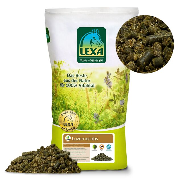 LEXA Luzernecobs, Luzerne, Pferdefutter, 25 kg, LEXA, Xaver Scheule GmbH Luzerne Cobs 25 kg, Futterkiste Wassenberg (Futterkiste Wassenberg), Horse Feed & Supplements, Wassenberg