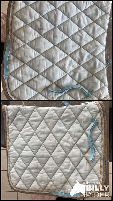 Hellblaue Br Schabracke mit Gebrauchsspuren in der Sattellage, BR, Caro, Dressage Pads, Hamburg , Image 3
