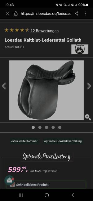 Loesdau Kaltblut - Ledersattel Goliath, Loesdau, Dana, Endurance Saddle, Pr. Oldendorf 