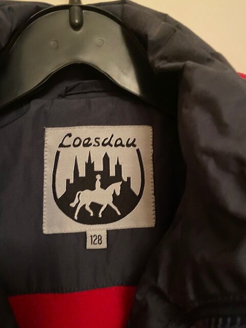Loesdau Mädchen Jacke große 128 Farbe dunkelblau, Futter rot, abnehmbare Kapuze, Loesdau, Teresa, Children's Riding Jackets, Moers, Image 4